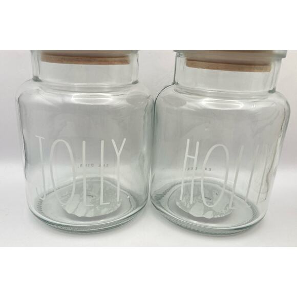 Rae Dunn Three Piece Combo - Clock and Two Jars Holly and Jolly - Picture 6 of 9